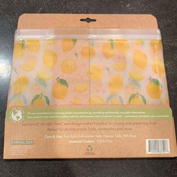 Lemon Design Eco Logical Reusable Food Bags - Picture 2 of 3